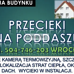 Przecieki na dachu, tel. 504-746-203, Wrocław, usterki, dach przecieka, Sprawdzenie ocieplenia budynku, braków w izolacji budynku, uszkodzenie dachu