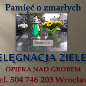 Sprzatanie grobu Cmentarz Wrocław Osobowice, tel. 504-746-203, opieka nad grobem osobowicki, usługi sprzątania grobów