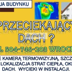 Nieszczelność dachu, sprawdzenie przecieku, Wrocław, tel.  504-746-203.  Badanie termowizyjne dachu  przed przystąpieniem do termomodernizacji domu