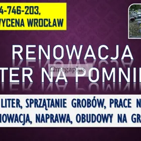 Malowanie liter, cennik, tel. 504-746-203, Wrocław, Odnowienie napisów na grobie.  Renowacja liter. 