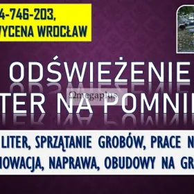 Malowanie liter, cennik, tel. 504-746-203, Wrocław, Odnowienie napisów na grobie.  Renowacja liter. 